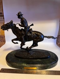 Frederic Remington 'the Trooper Of The Plains' Bronze Statue From The Remington Art Museum
