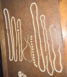 2nd Group Of Faux Pearl Necklaces And Bracelets