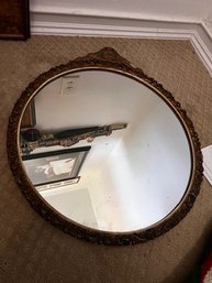 VINTAGE GESSOED ROUND MIRROR APPROX 22' DIA SEE ALL PHOTOS