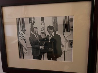 Framed Photograph Of President Richard Nixon And Elvis Presley Early 1970