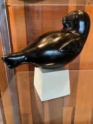 VINTAGE 11' ALVA MUSEUM REPLICA SCULPTURE OF A BLACK BABY SEAL