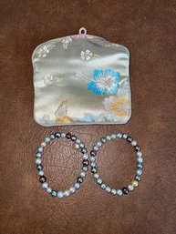 2 Dyed Pearl Bracelets By Honora