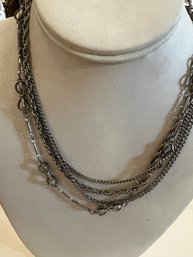 Multi Strand Silver Necklace