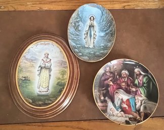 Group Of Three Religious Plates
