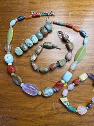 Multi Stones 3 Bracelets And A Necklace