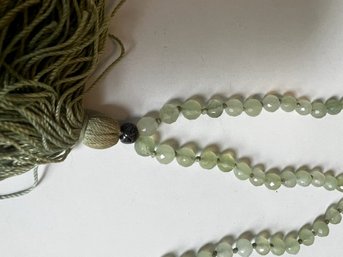 Burmese Jade? Celadon?   Beaded Necklace With Tassel