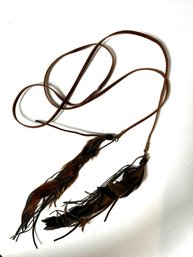 Retro Feather Lariat Necklace
