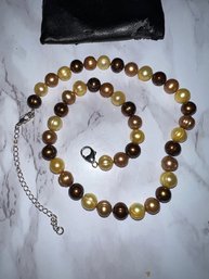 MULTI COLORED PEARLS BY HONORA NECKLACE WITH EXTENDER