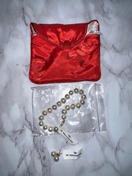 NWT Pearl Bracelet And Earrings 14Kt Clasps WW