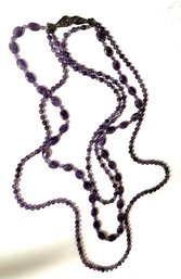 Multi Strand Tumbled Amethyst Necklace