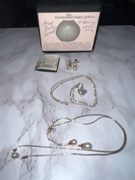 Multi Piece Sterling Silver And Heart Shaped Honora Sweetheart