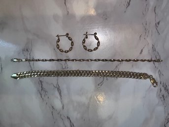 Group Of Sterling Silver Bracelets And Earrings