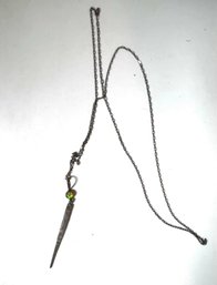 CHK Signed  Sterling And Peridot Spear Necklace 2016