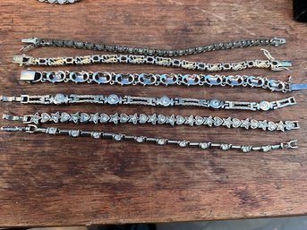 A Group Of Assorted Silver Bracelets 2 Marked 925