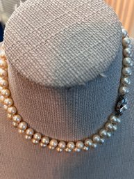 Double Strand Hong Kong Pearls With 14k White Gold Clasp ( Untested)