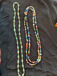 3 RETRO Fab Glass Blown Necklaces And Green Stone?