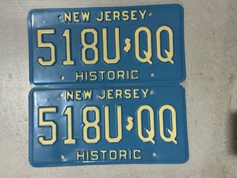 A Pair Of Historic New Jersey License Plates