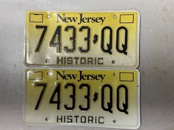 A Pair Of New Jersey Historic License Plates