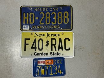 A Group Of License Plates, NJ, PA 2002, And 2018