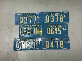 A Group Of 6 Historic New Jersey License Plate