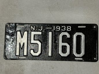 1938 NJ License Plate
