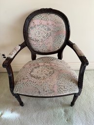 A Victorian Carved Walnut Upholstered Chair