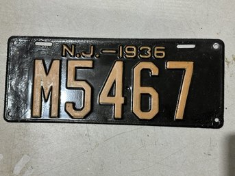 1936 M5467 New Jersey License Plate