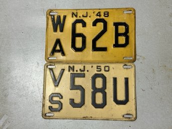 A Pair Of New Jersey 1946 And 1950 License Plates