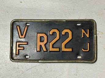 NJ Vintage License Plate