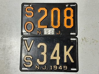 1949 & 1956 New Jersey License Plates