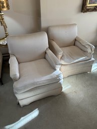 A Pair Of Upholstered Club Chairs