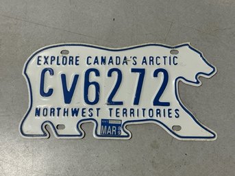 Canadian Artic Northwest Territory License Plate