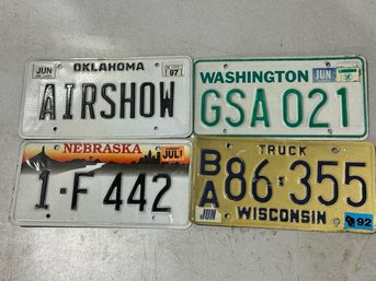 A Group Of 4 US License Plates Including AIRSHOW