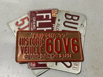 A Group Of 4 Various US License Plates Including One Historic From Arizona