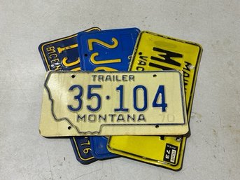 4 License Plates From Maine To California