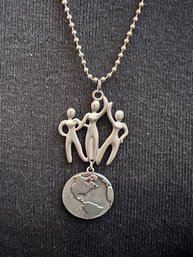 1970's Women Of The World Pendant On Chain