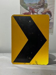 Road Sign Arrow Black And Yellow