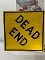 Dead End Road Sign Yellow And Black
