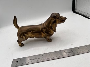 Brass Bassett Hound Figurine Approx 8' Long