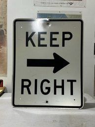Black And White Trffic Sign Keep Right