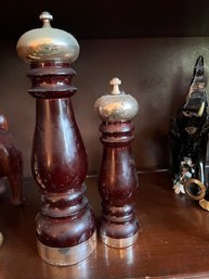 Wood And Pewter Salt And Pepper Mills Made In Italy