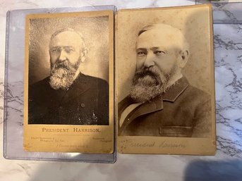 A Pair Of CABINET CARD PORTRAITS Of 23RD PRESIDENT BENJAMIN HARRISON