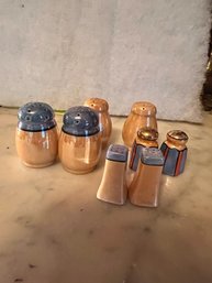 Group Of 4 Pairs Of Lusterware Salt And Pepper Shakers