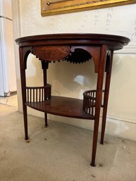 A Carved Mahogany/Cherry Oval Side Table Double Sided