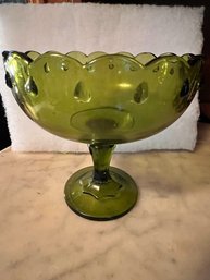 Great Green Glass Mid Century Candy Dish