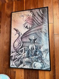 Rodney Mathews 1977 'the Dragon Lord' Framed