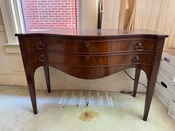 Heritage  Signers Queen Anne Sideboard Bowed Front, 2 Drawers Mahogany