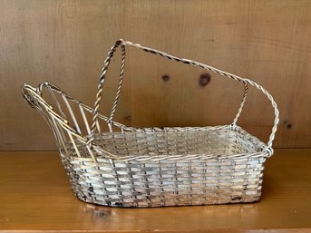 A French Silver Plated Wire Basket, Wine Holders Cristofle 1960's