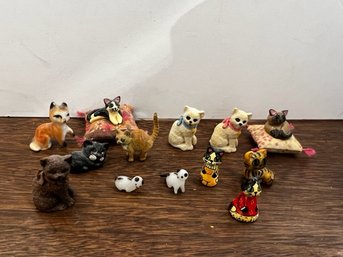 12 Vintage Mini Cats Figurines