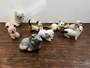 A Group Of 8 MCM Cat Figurines